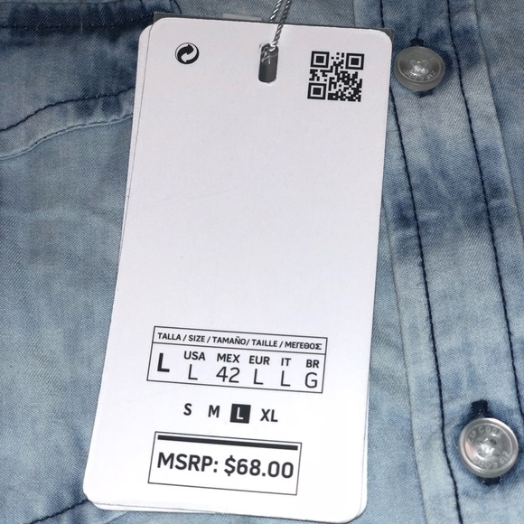 NEW Original denim Zip Code 1992 MENS jean shirt - Picture 4 of 6